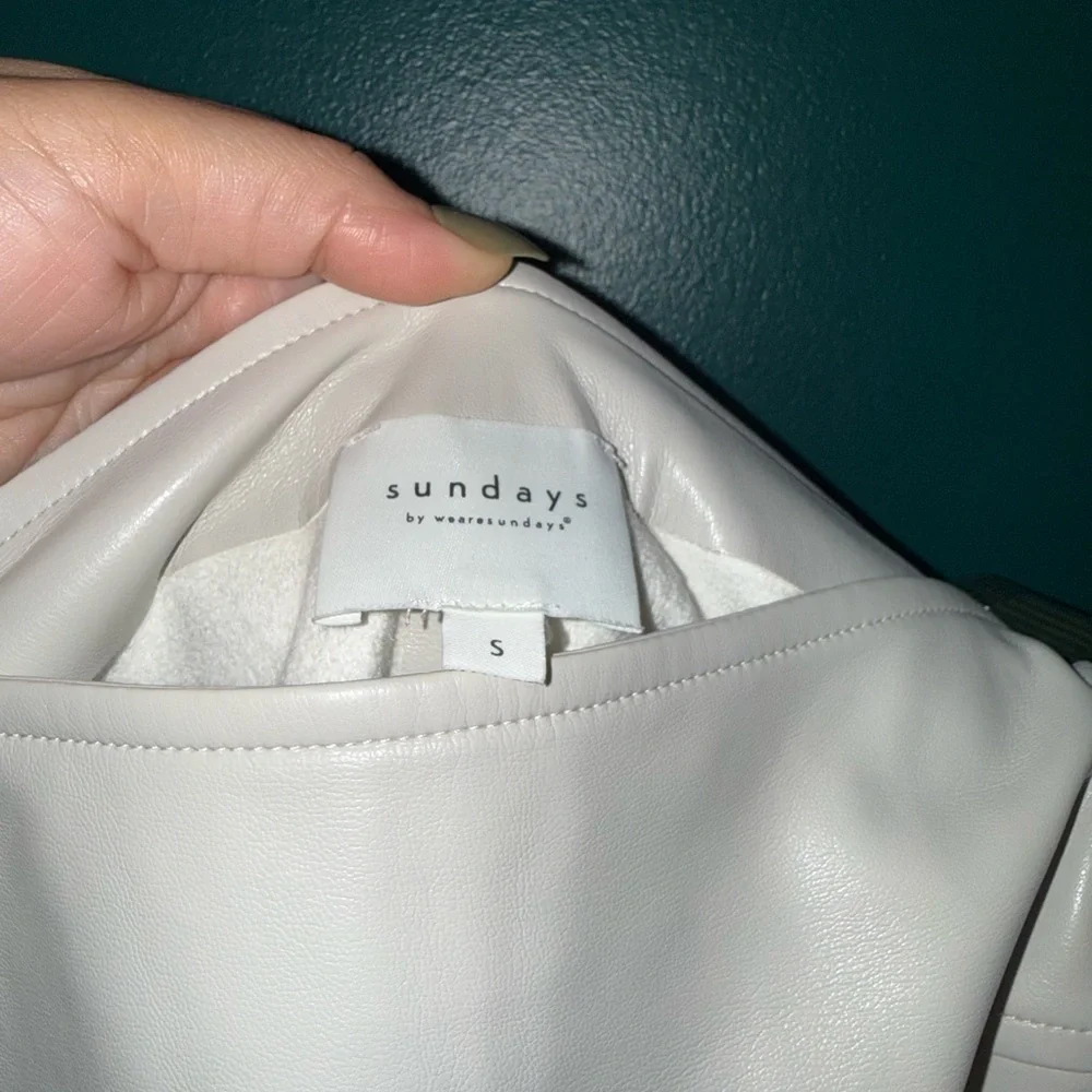 sundays Cream Faux Leather Mini Skirt - Picture 3 of 5